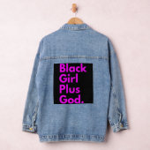 ZWART MEISJE PLUS GOD DENIM JACKET (Hangar)