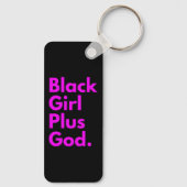 ZWART MEISJE PLUS GOD SLEUTELHANGER (Achterkant)