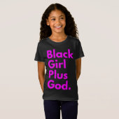 ZWART MEISJE PLUS GOD T-SHIRT (Voorkant volledig)