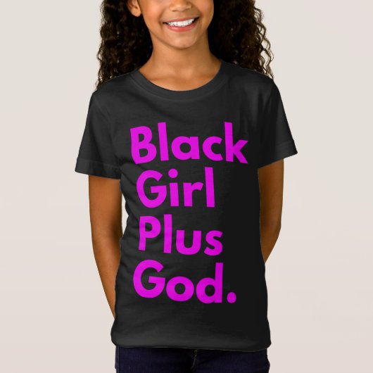 ZWART MEISJE PLUS GOD T-SHIRT (Voorkant)