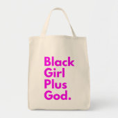 ZWART MEISJE PLUS GOD TOTE BAG (Voorkant)