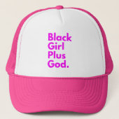 ZWART MEISJE PLUS GOD TRUCKER PET (Voorkant)