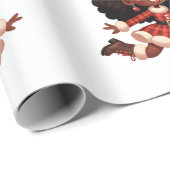 Zwart meisje rendier inpakpapier (Rol Hoek)