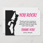 Zwart Meisje Rock Klimmen Party Bedankkaart (Voorkant)