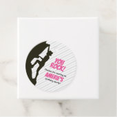 Zwart Meisje Rock Klimmen Verjaardag Bedankjes Labels (In situ)