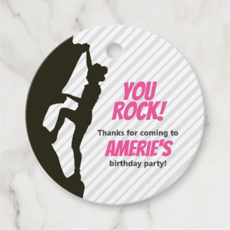 Zwart Meisje Rock Klimmen Verjaardag Bedankjes Labels