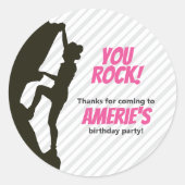 Zwart Meisje Rock Klimmen Verjaardag Ronde Sticker (Voorkant)