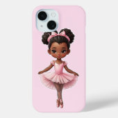 Zwart Meisje Roze Ballerina Ballet Case-Mate iPhone Case (Achterkant)