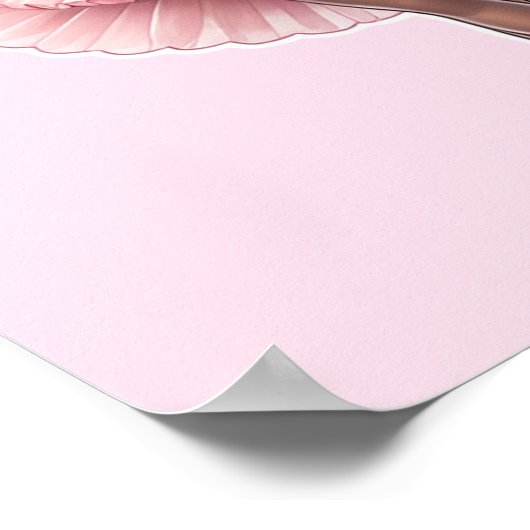 Zwart Meisje Roze Ballerina Ballet Poster (Hoek)