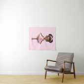 Zwart Meisje Roze Ballerina Ballet Wandkleed (In Situ (horizontaal))