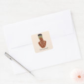 Zwart meisje sticker: hou van jezelf vierkante sticker (Envelop)