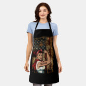 Zwart Meisje Veteraan Sterk Vrouw Afro-Amerikaans Schort (Gedragen)