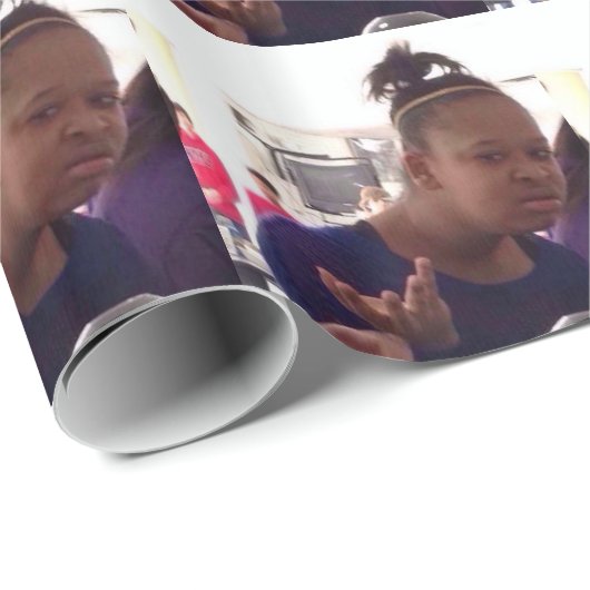 Zwart meisje wat meme cadeaupapier (Rol Hoek)