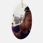 Zwart meisje wat meme keramisch ornament (Rechts)