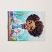 Zwart Meisje Wetenschapper #1 Legpuzzel (Horizontaal)