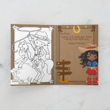 Zwart Meisjes Cowgirl Kleurplaat Gelukkige Verjaar