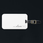 Zwart-meisjesmonogram Naam Modern Bagagelabel<br><div class="desc">Zwart monogram Voeg je eigen Manuscript Luggage Bag Label toe Het label van de tas maakt het perfecte mooie cadeau van 16 verjaardag,  bruiloft,  vrijgezellenfeest,  baby shower of bachelorette voor iemand die haar kamer in stijl versiert.</div>