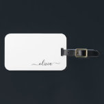 Zwart-meisjesmonogram Naam Modern Bagagelabel<br><div class="desc">Zwart monogram Voeg je eigen Manuscript Luggage Bag Label toe Het label van de tas maakt het perfecte mooie cadeau van 16 verjaardag,  bruiloft,  vrijgezellenfeest,  baby shower of bachelorette voor iemand die haar kamer in stijl versiert.</div>