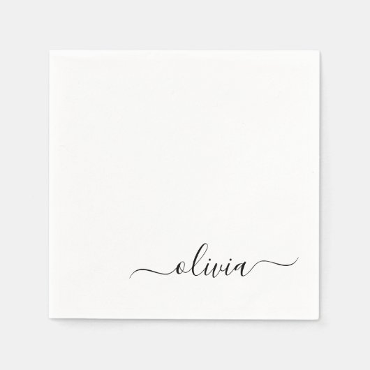 Zwart-meisjesmonogram Naam Modern Servet (Voorkant)