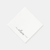 Zwart-meisjesmonogram Naam Modern Servet (Hoek)