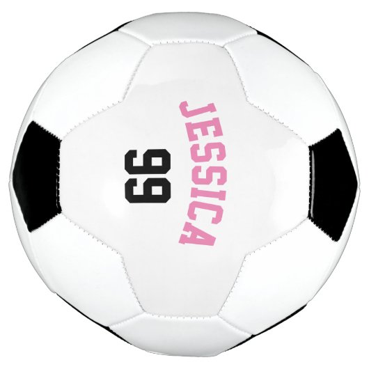 Zwart meisjesroze naam Minimalistisch Voetbal (Gedraaid)