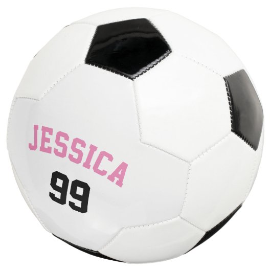 Zwart meisjesroze naam Minimalistisch Voetbal (Drie kwart)