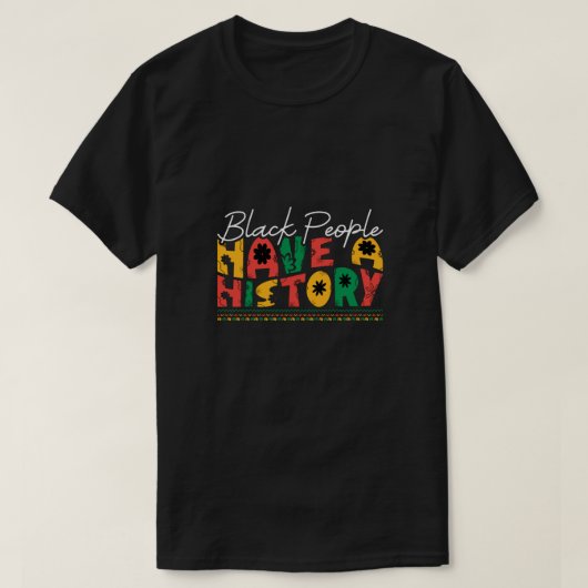 Zwart_Mensen_Hebben_A_Geschiedenis_02 T-shirt (Design voorkant)