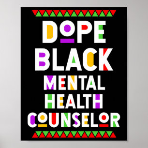 Zwart Mental Health Counselor Afro-Amerikaans Werk Poster