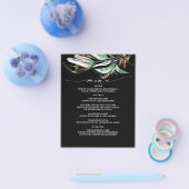 Zwart menu Gold Greenery Branch (Enkel)