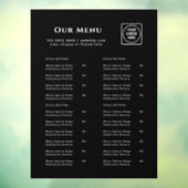Zwart menu | Persoonlijk logo voor café & restaura Raamsticker (Vel 3)