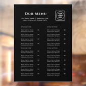 Zwart menu | Persoonlijk logo voor café & restaura Raamsticker (Vel 2)
