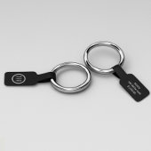 Zwart Merk Barbell Sieraden Foldover Prijs Label