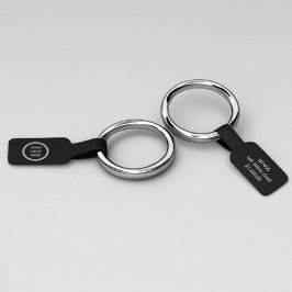 Zwart Merk Barbell Sieraden Foldover Prijs Label