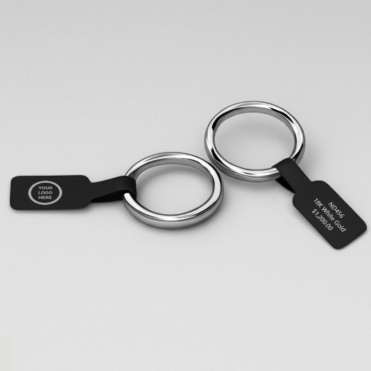 Zwart Merk Barbell Sieraden Foldover Prijs Label