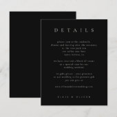 Zwart met Beige Boho Details Huwelijk Modern Informatiekaartje (Voorkant / Achterkant)