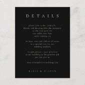 Zwart met Beige Boho Details Huwelijk Modern Informatiekaartje (Voorkant)