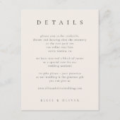 Zwart met beige Elegante Details Trouwen Modern Informatiekaartje (Voorkant)