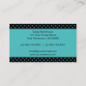 Zwart met blauw Visitekaartje met pooldots (Achterkant)