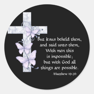 Zwart met Blauwe Kruis & Vlinders Stickers