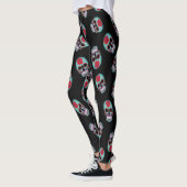 Zwart met blauwe schedel leggings (Links)