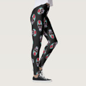 Zwart met blauwe schedel leggings (Rechts)