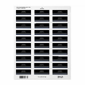 Zwart met Blauwe Strepen Retourlabel Etiket (Full Sheet)