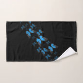 Zwart met blauwe vlinders bad handdoek (Handdoek)