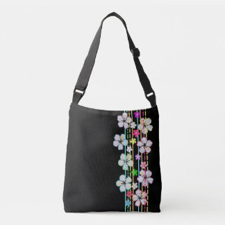Zwart Met Bloemen Crossbody Tas
