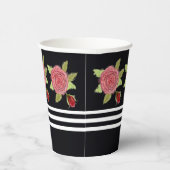 Zwart met bloemen papieren bekers (Rechts)