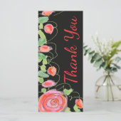 Zwart met bloemen programmakaart (Staand voorkant)