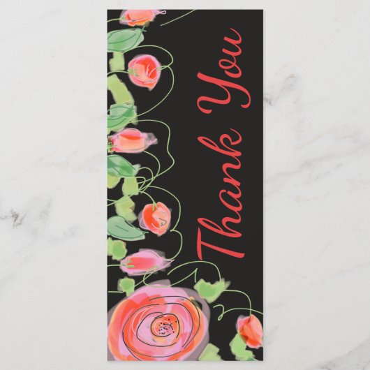 Zwart met bloemen programmakaart (Voorkant)