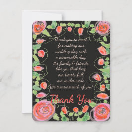 Zwart met bloemen RSVP kaartje