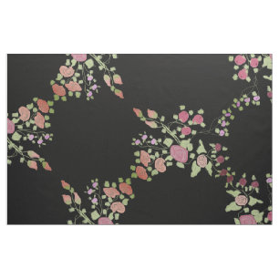 Zwart met  bloemen stof