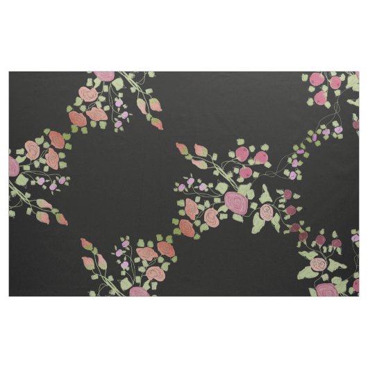 Zwart met bloemen stof (Fat Quarter)